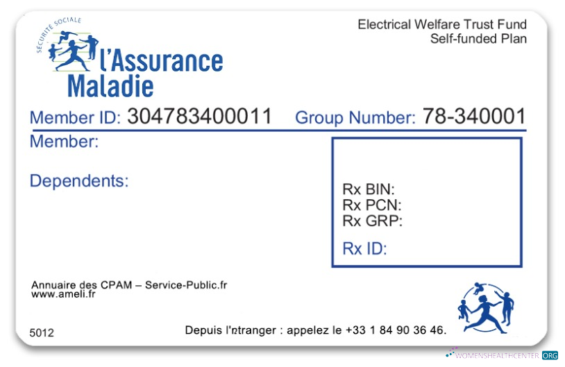 Download France health insurance card Photoshop template